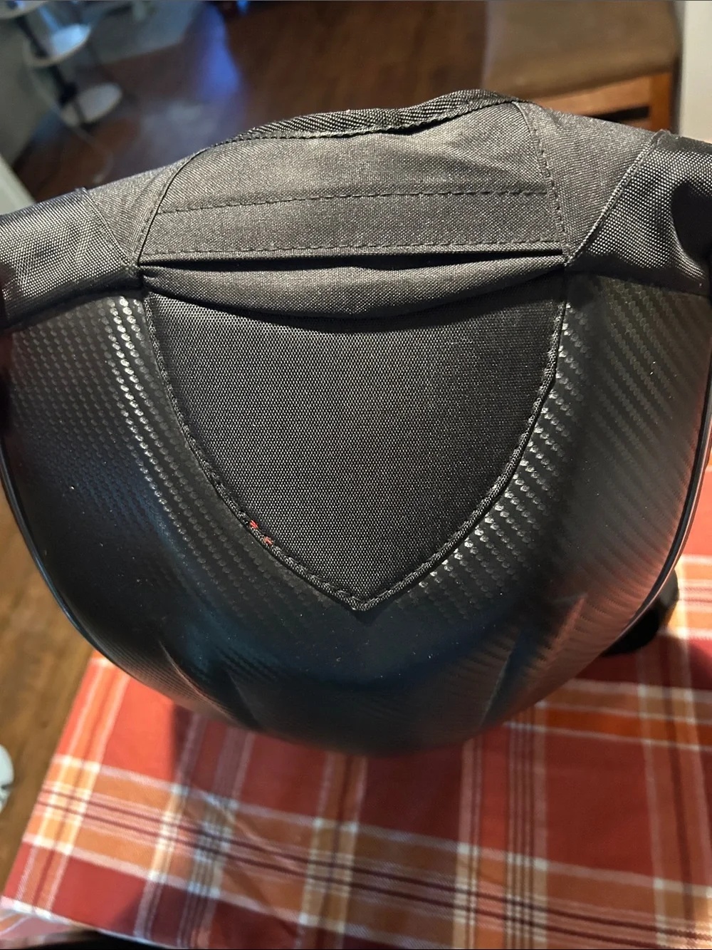 Men's Hard-Shell Black Backpack – Carbon-Finish Exterior